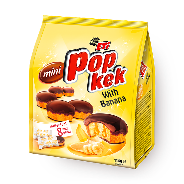 Кекс мини Popkek с глазурью банан