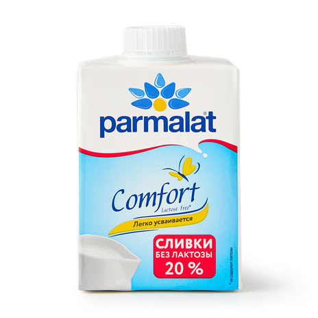 Сливки безлактозные 20% Parmalat ультрапастеризованные