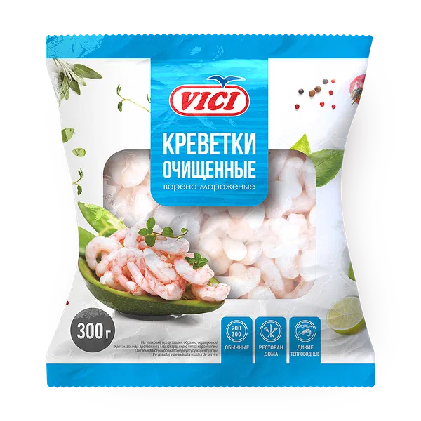 Креветки очищенные Vici замороженные