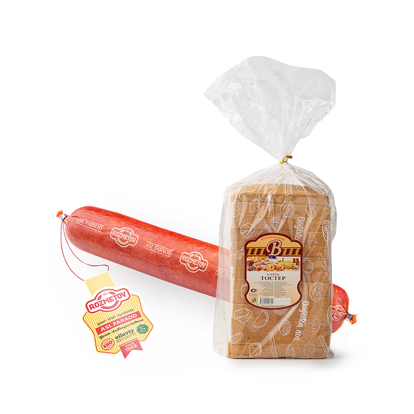 Тостер пшеничный Bog'iston Non, 600 g + Колбаса Rozmetov Асл Фарход полукопчёная, 500 g