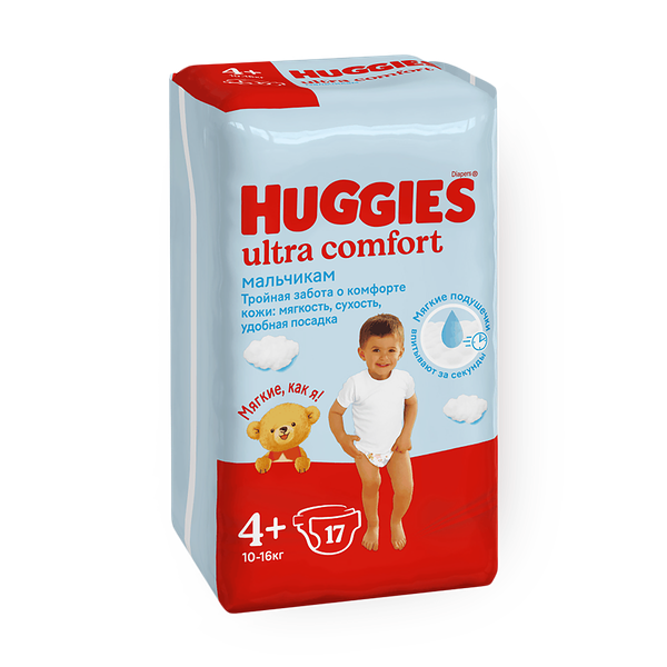 Подгузники Huggies Ultra Comfort 4+ 10-16 кг