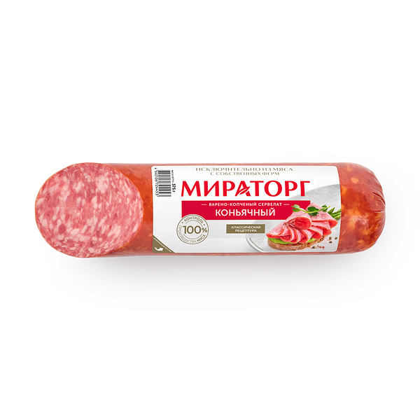 Колбаса сервелат Коньячный «Мираторг» варёно-копчёная