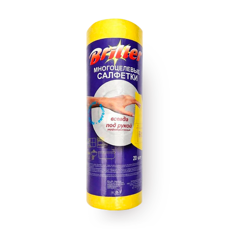 Салфетки многоцелевые для уборки Briller в рулоне
