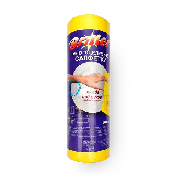 Салфетки многоцелевые для уборки Briller в рулоне