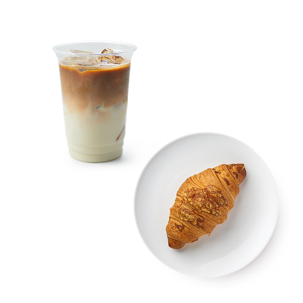 Айс Капучино, 400 ml и Круассан с сыром Damdala, 90 g