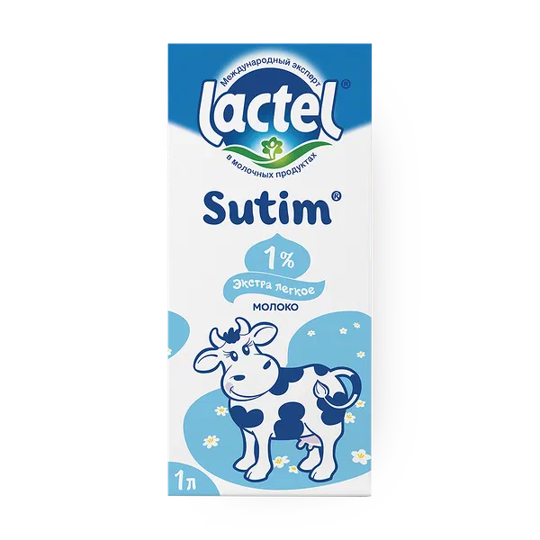 Молоко ультрапастерилизованное 1% Lactel Sutim