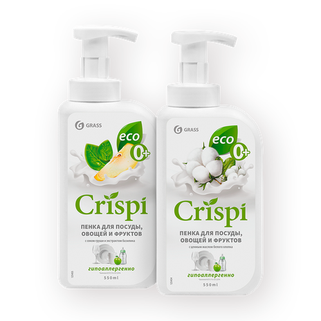 Пенка для посуды, овощей и фруктов Grass Crispi хлопок-груша