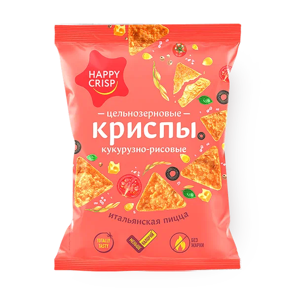 Крипсы рисовые-цельнозерновые Happy Crisp итальянская пицца