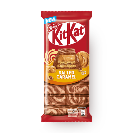 Шоколад молочный KitKat с хрустящей вафлей, ароматом карамели и белой глазурью