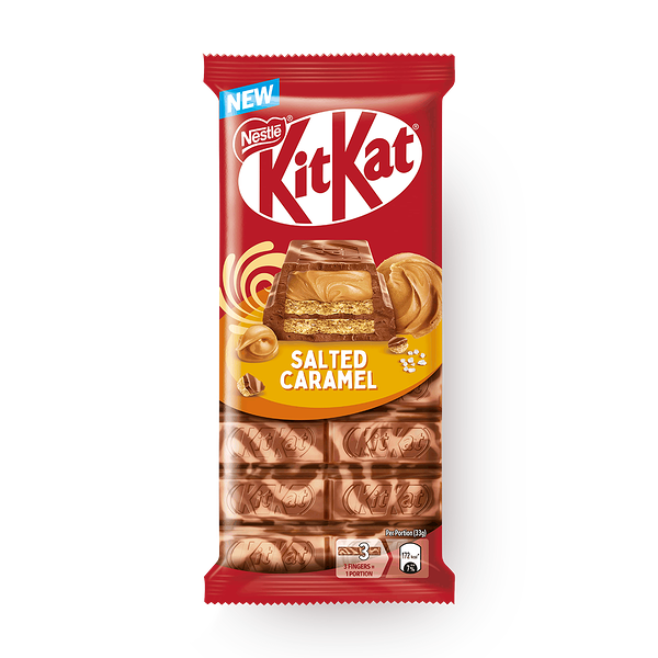 Шоколад молочный KitKat с хрустящей вафлей, ароматом карамели и белой глазурью
