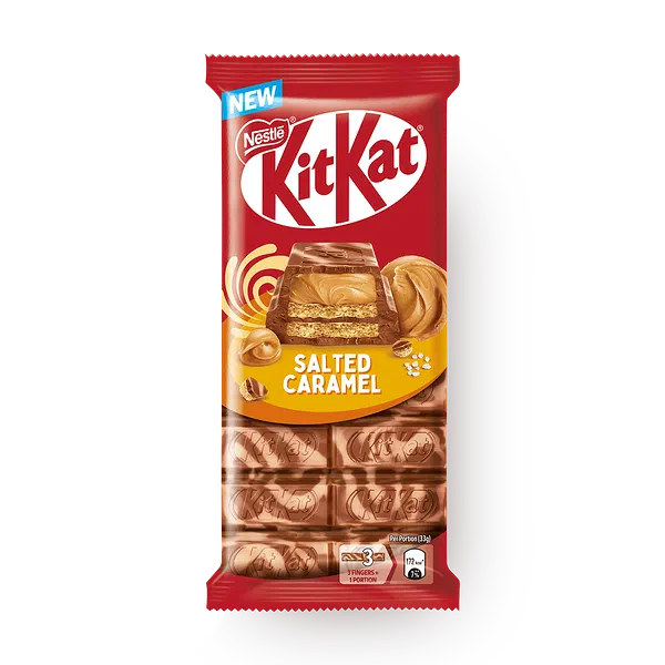 Шоколад молочный KitKat с хрустящей вафлей, ароматом карамели и белой глазурью