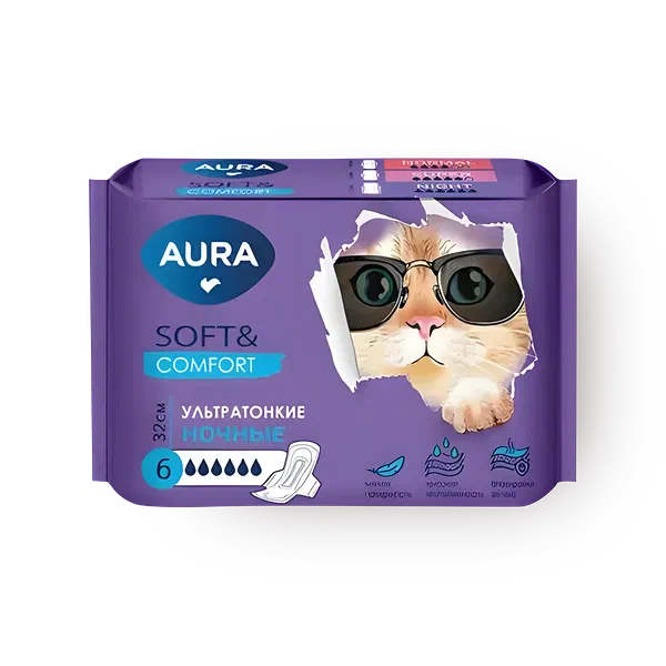 Прокладки ультратонкие Aura ночные
