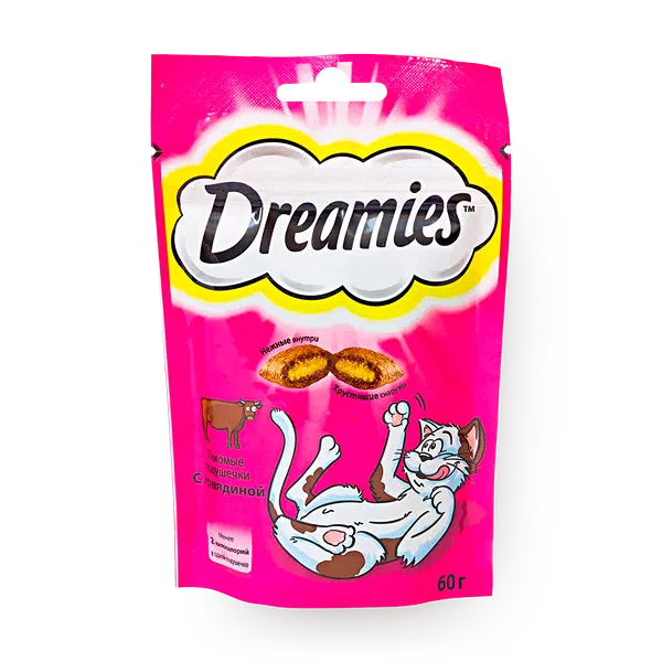 Лакомство для кошек Dreamies подушечки с говядиной