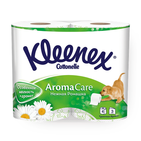 Туалетная бумага Kleenex Aroma Care 3 слоя с ароматом ромашки