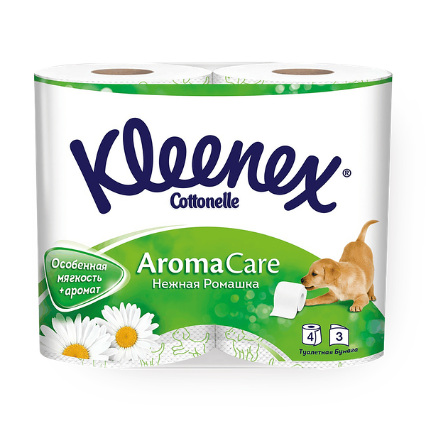 Туалетная бумага Kleenex Aroma Care 3 слоя с ароматом ромашки
