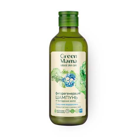 Шампунь Green Mama Фиторегенерация от выпадения волос с морскими водорослями