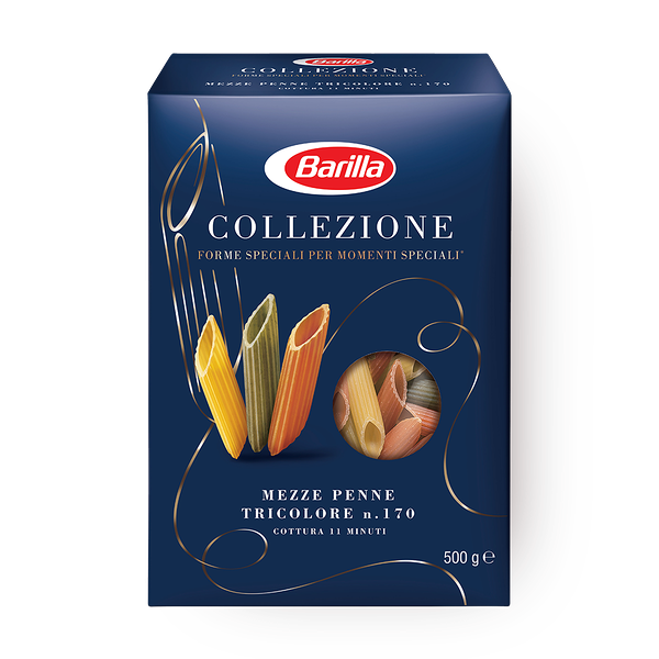 Макароны Penne Mezze Tricolore Barilla Collezione