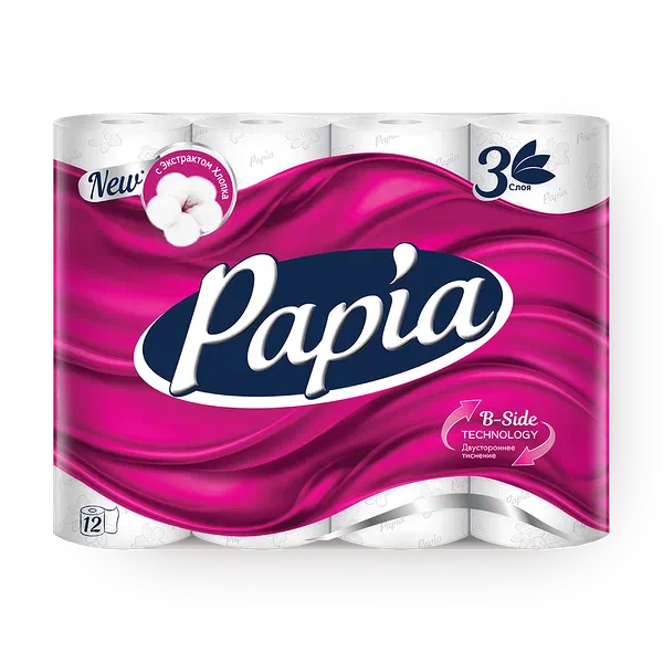 Туалетная бумага Papia 3 слоя