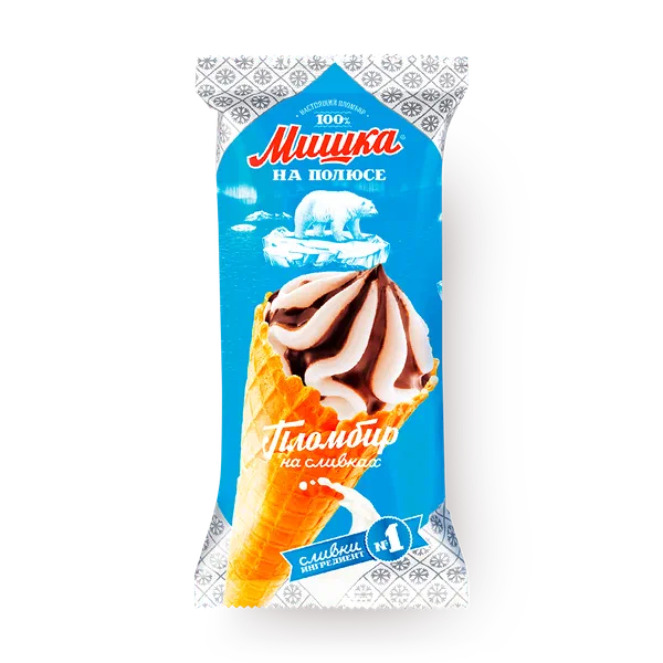 Мороженое «Мишка на полюсе» в рожке