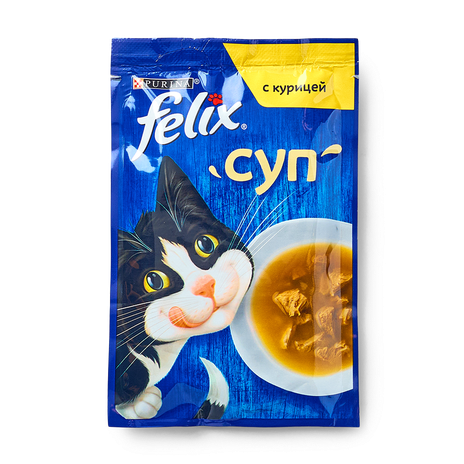 Влажный корм для кошек Felix суп с курицей