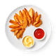 Большая порция картофельные дольки с соусом кетчупом и сырным соусом «Из Лавки»