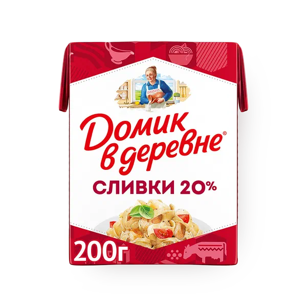 Сливки 20% «Домик в деревне» стерилизованные