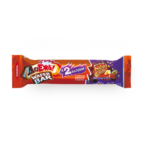 Батончик вафельный «Даёжъ!» Wafer Bar с карамелью, изюмом, арахисом и криспи