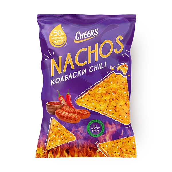 Кукурузные чипсы Cheers Nachos со вкусом колбаски Chili