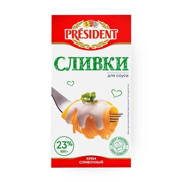 Крем сливочный Cливки для соуса President 23%