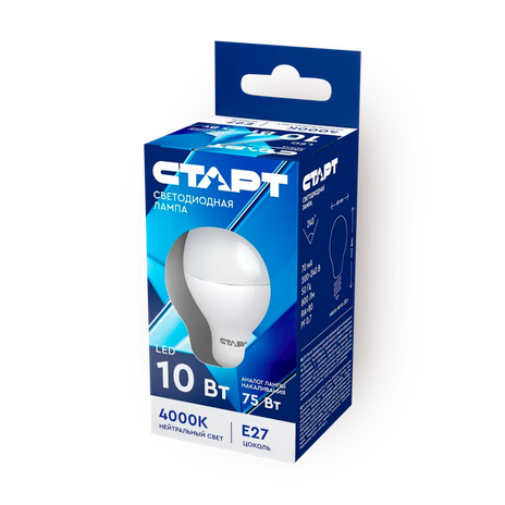 Лампа светодиодная «Старт» LED Е27 10W40 груша нейтральный свет