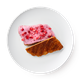 Круассан плоский с глазурью и клубникой Damdala