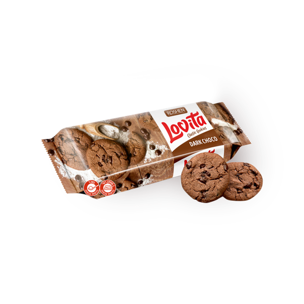 LOVITA chocolate cookies with chocolate pieces