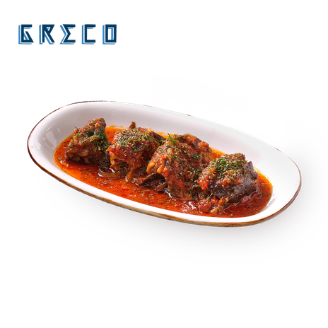 Eggplant stuffed with meat in tomato sauce