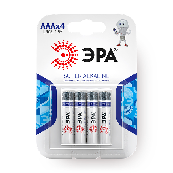 Батарейки «Эра» Super Alkaline LR03-4BL