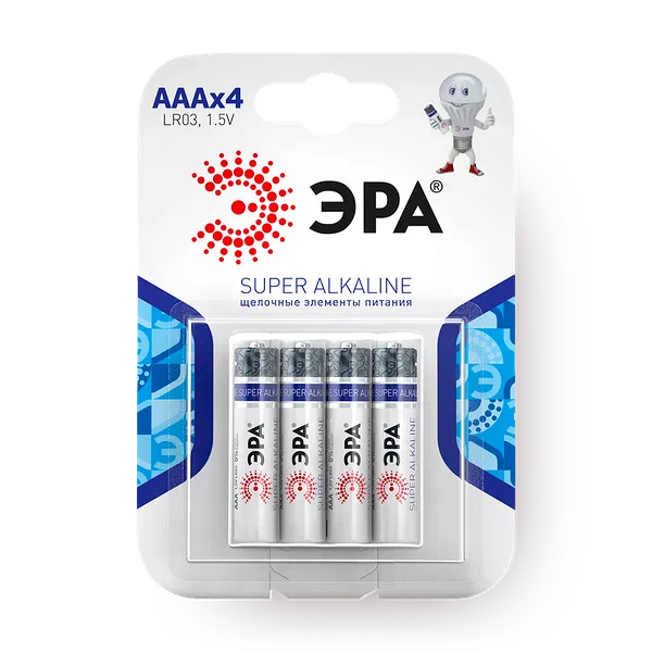 Батарейки «Эра» Super Alkaline LR03-4BL