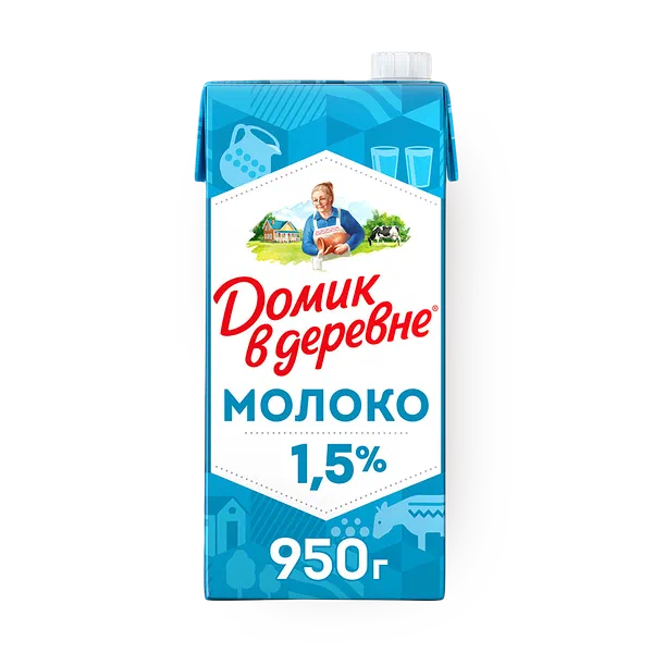 Молоко 1,5% «Домик в деревне» ультрапастеризованное