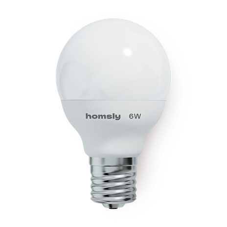 Лампа светодиодная Homsly, 6Вт, G45, Е27, 4000К