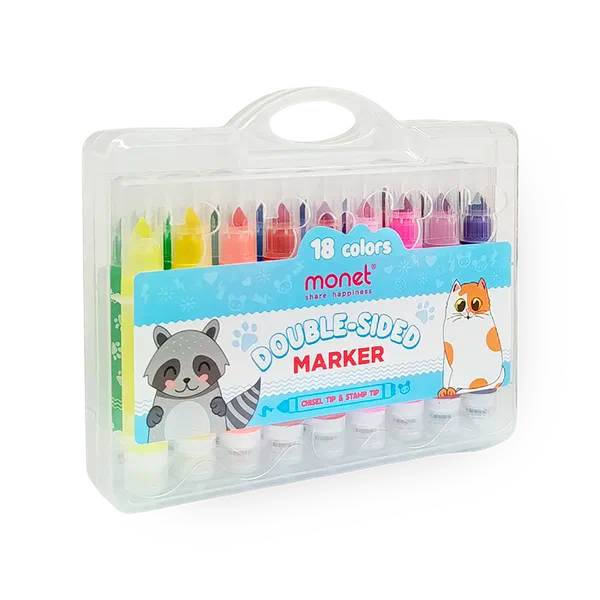 Набор фломастеров Monet Funny 18 цветов со штампом