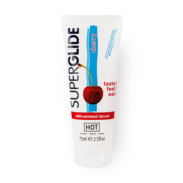 Смазка на водной основе Hot Superglide для орального секса со вкусом вишни