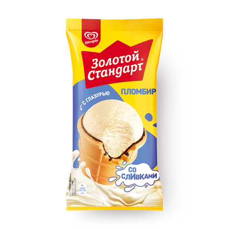 Мороженое пломбир «Золотой стандарт» с глазурью
