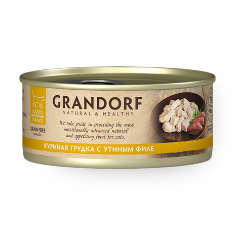Влажный корм для кошек Grandorf куриная грудка с утиным филе