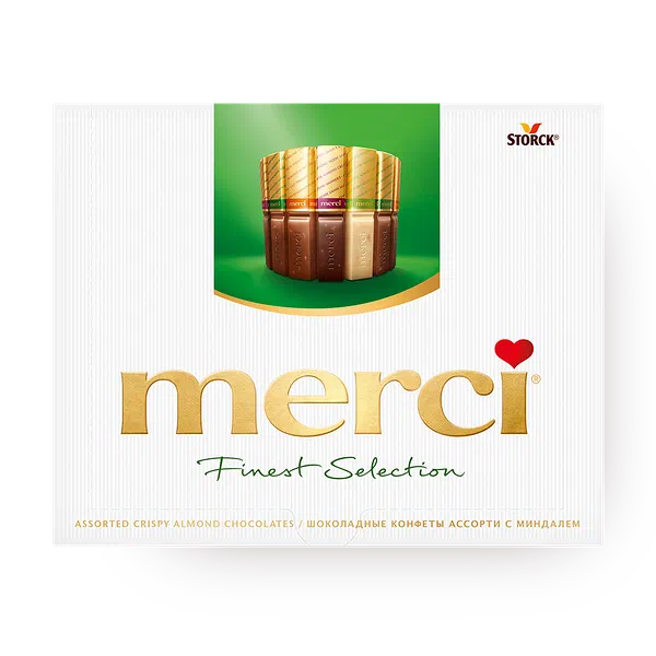 Конфеты шоколадные Merci ассорти с миндалём