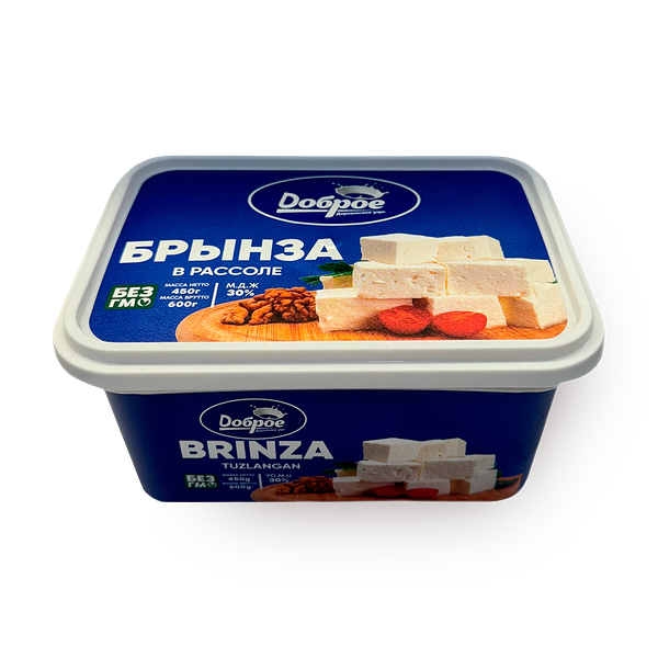 Сыр Брынза «Доброе деревенское утро» полужирная в рассоле 30%