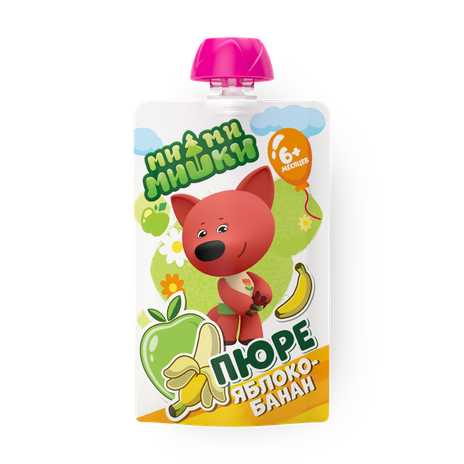 Пюре «Ми-ми-мишки» яблоко-банан с 6 месяцев