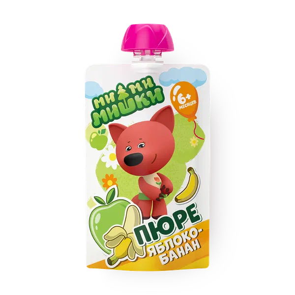 Пюре «Ми-ми-мишки» яблоко-банан с 6 месяцев