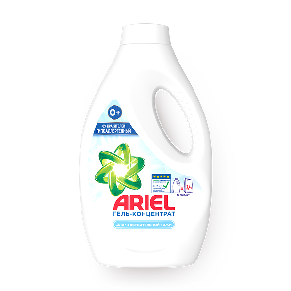 Гель для стирки Ariel для чувствительной кожи, автомат, ручная стирка