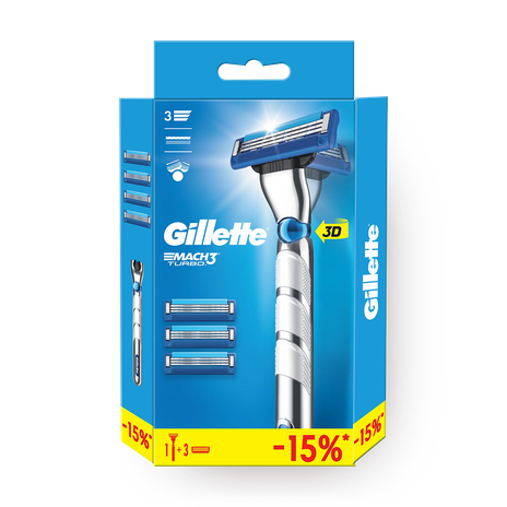Бритва Gillette Mach3 Turbo + 3 кассеты