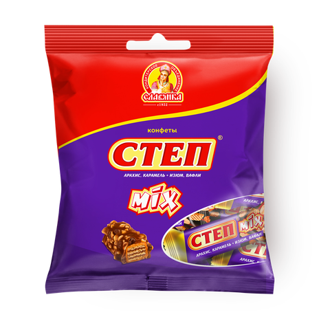 Конфеты Степ «Славянка» Мix изюм-арахис-карамель, 200 г — купить с ...