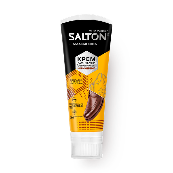Крем для обуви Salton для гладкой кожи с аппликатором черный