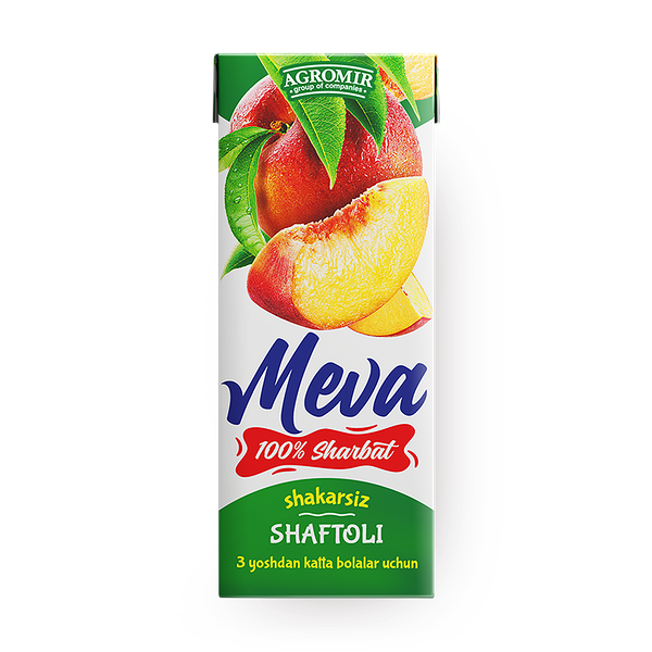 Сок персик-яблоко с мякотью восстановленный Meva Juice